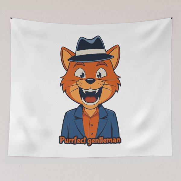 Item preview, Purrfect Gentleman - Classy Orange Cat in Fedora designed and sold by Drawings Project.
