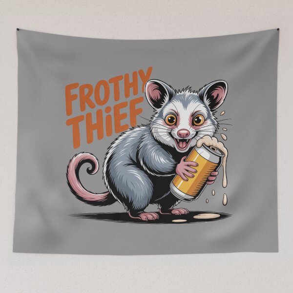 Item preview, Frothy Thief: Naughty Possum, Funny Kangaroo Animal Drinking T-Shirt designed and sold by Grang Art Artistic Designs.
