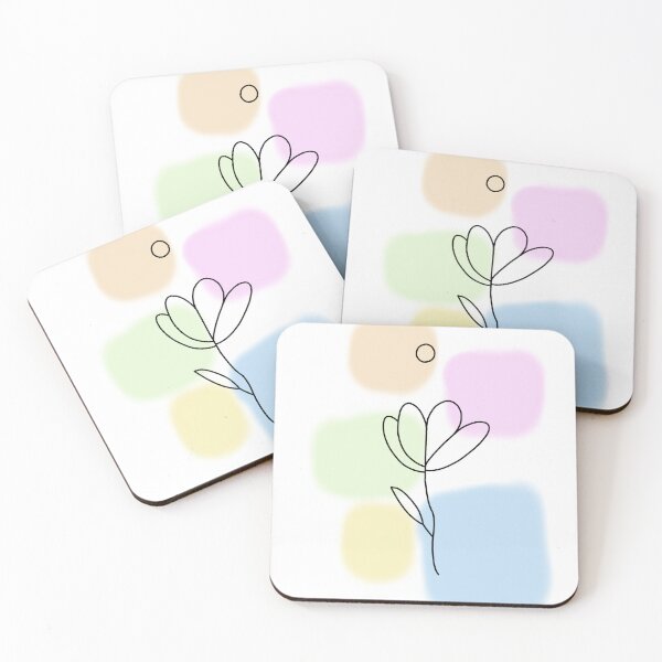 Item preview, Pastel Abstract Floral Blocks – Minimal Line Art Doodle designed and sold by SaraInColour.