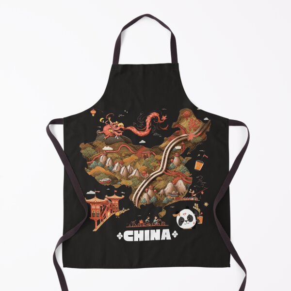 Item preview, Cute China Map Art with Dragon & Panda | Illustrated Travel designed and sold by TitanRN.