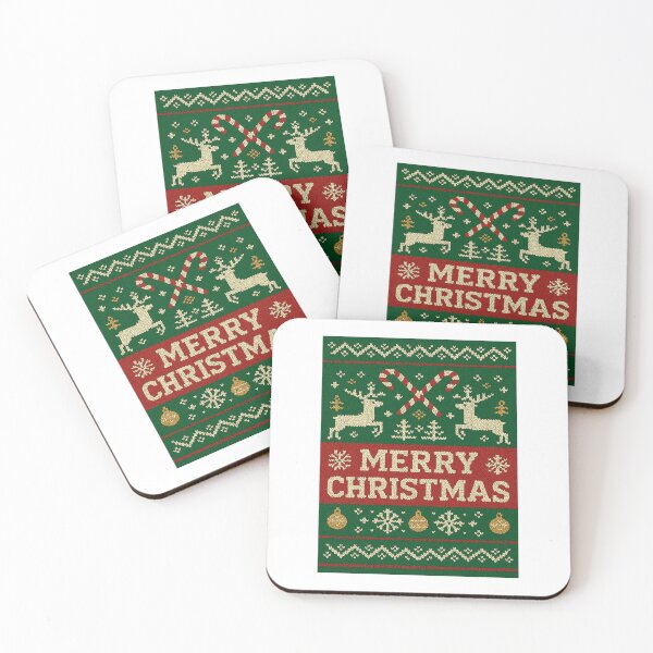 Item preview, Vintage Red and Green Faux Knit Christmas Pattern designed and sold by RedCircleArt.