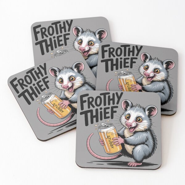Item preview, Possum Frothy Thief: Naughty Possum, Funny Kangaroo Animal Drinking T-Shirt designed and sold by Grang Art Artistic Designs.