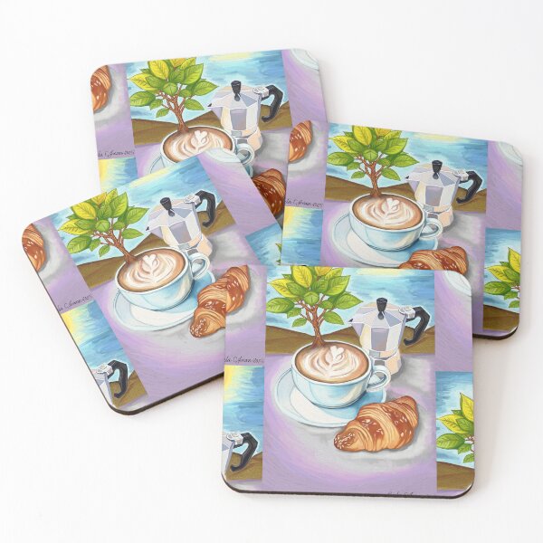 Item preview, Coffee Tree Morning by Paula C. Jensen, digital painting, 2025. designed and sold by PollywogDesigns.
