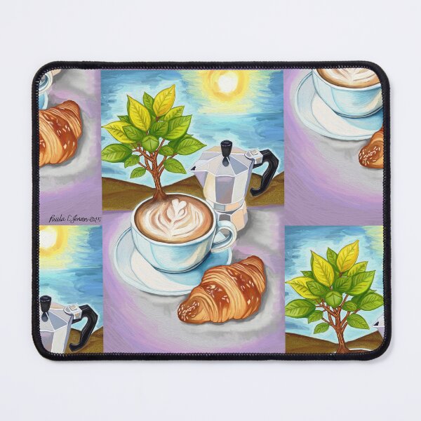 Item preview, Coffee Tree Morning by Paula C. Jensen, digital painting, 2025. designed and sold by PollywogDesigns.