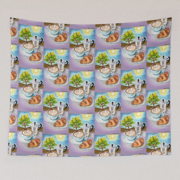 Item preview, Coffee Tree Morning by Paula C. Jensen, digital painting, 2025. designed and sold by PollywogDesigns.