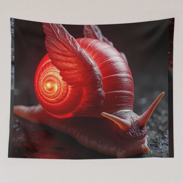 Item preview, Bright red snail with wings designed and sold by Mianku | Für das Leben.