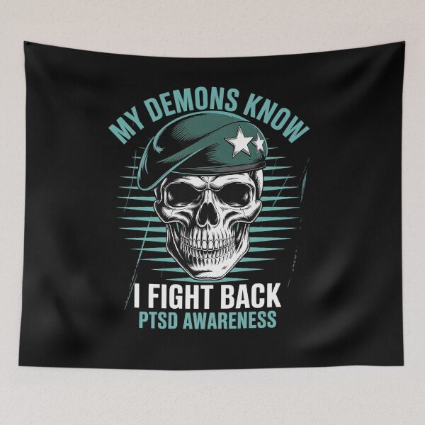 Item preview, Reaper PTSD My Demons Know I Fight Mental Health Awareness  designed and sold by TiredPack.