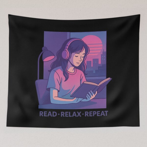 Item preview, Lo-Fi Reader Vibes – Vaporwave Book Lover Aesthetic designed and sold by SidTastic .