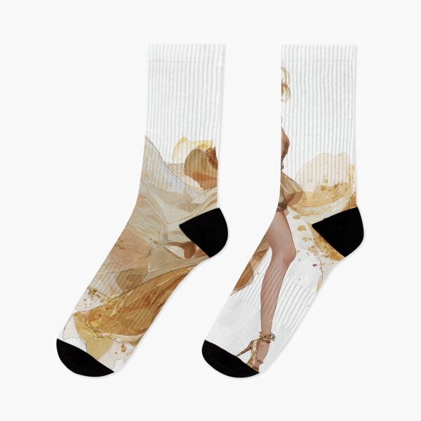 Item preview, Golden dress with flowing fabric designed and sold by anytka.