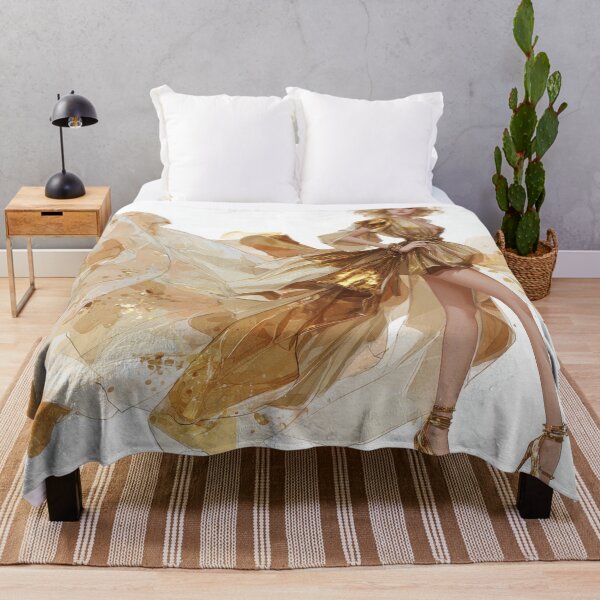 Item preview, Golden dress with flowing fabric designed and sold by anytka.
