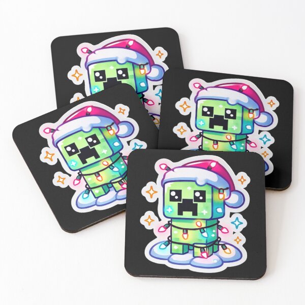 Item preview, Festive Creeper Christmas Holiday Lights Santa Hat Gaming Fun Pixel Art  designed and sold by EmmanEtha.