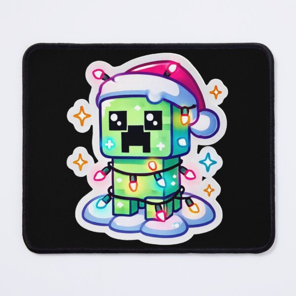 Item preview, Festive Creeper Christmas Holiday Lights Santa Hat Gaming Fun Pixel Art designed and sold by EmmanEtha.