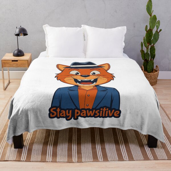 Item preview, Stay Pawsitive - Smug Orange Cat Fedora Motivation designed and sold by Drawings Project.