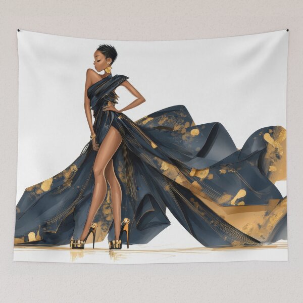 Item preview, Fashion model showcases a long gown designed and sold by anytka.