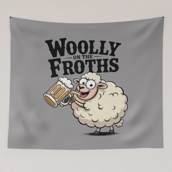 Item preview, Woolly With A Frothy: Funny Sheep Drinking T-Shirt designed and sold by Grang Art Artistic Designs.