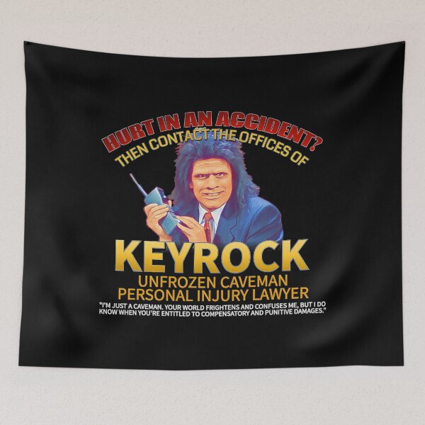 Item preview, Unfrozen Caveman Lawyer Keyrock Meme designed and sold by MaxalimetovArt.