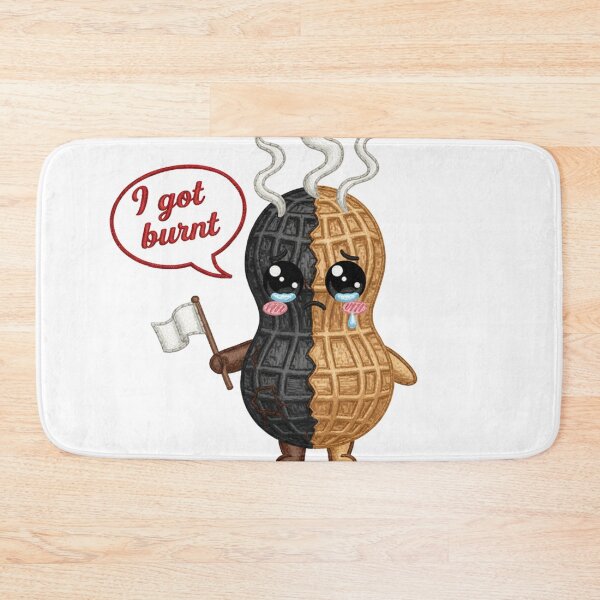 Item preview, Burnt Peanut Cute Sad Charred Peanut with Googly Eyes - Funny "I Got Burnt" 3D Embroidery Tee designed and sold by GeniePixel.