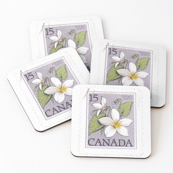 Item preview, Vintage Canadian White Flower Postage Stamp designed and sold by red-amber65.