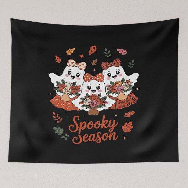 Item preview, Preppy Floral Ghost  Trendy Fall Ghost Patchwork designed and sold by GaryBellcvbnb.