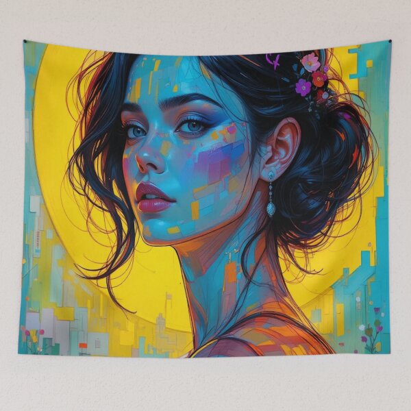 Item preview, Impressionist portrait of a woman in vibrant colors designed and sold by Hot4Shirt.