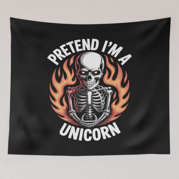 Item preview, Pretend I'm A Unicorn Skeleton Funny Easy Halloween designed and sold by GaryBellcvbnb.