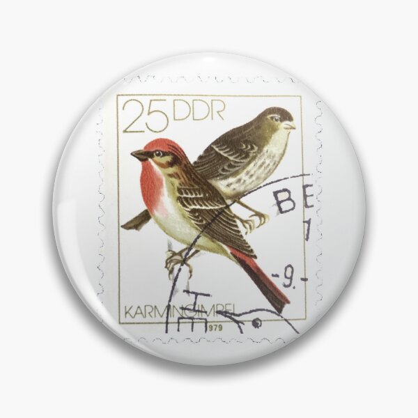 Item preview, Vintage DDR Karmingimpel Bird Rare Postage Stamp designed and sold by red-amber65.