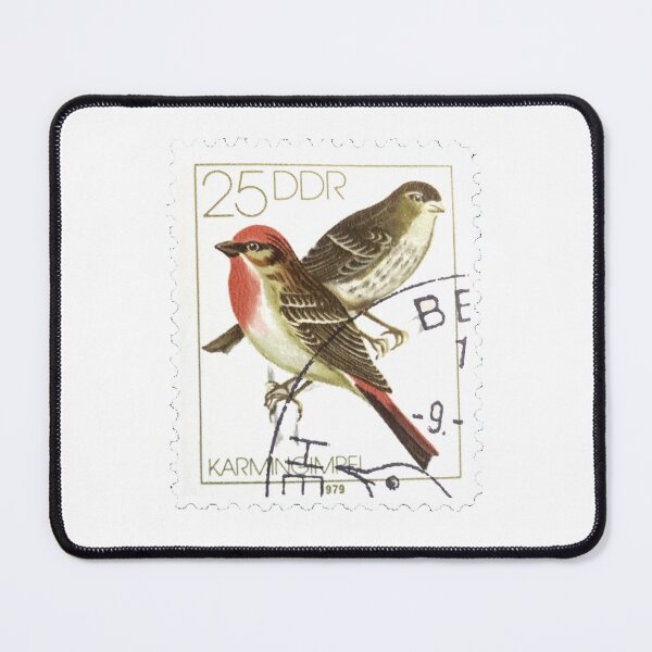 Item preview, Vintage DDR Karmingimpel Bird Rare Postage Stamp designed and sold by red-amber65.