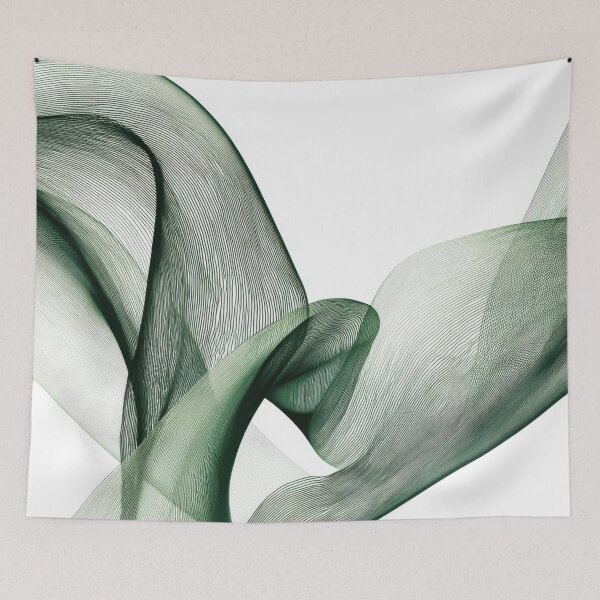 Item preview, Green wisps flow on white background designed and sold by anytka.