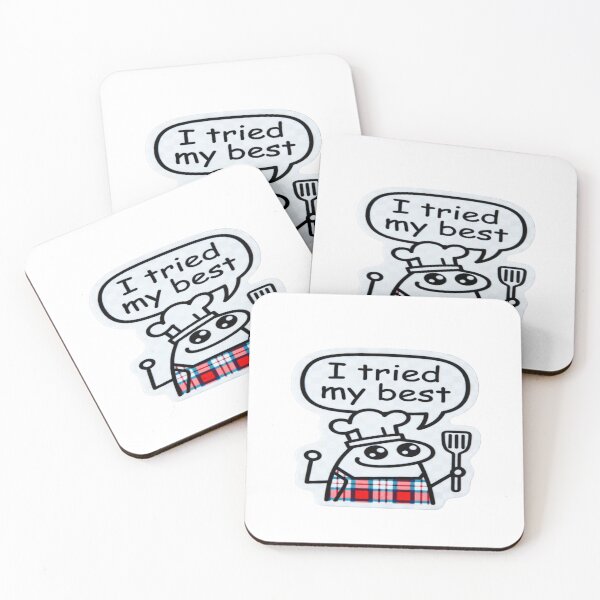 Item preview, Cute Chef Character “I Tried My Best” T-Shirt & Sticker – Funny Cooking Quote Design designed and sold by Sushikidsntod.