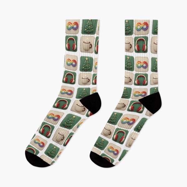 Item preview, Autism Christmas Tree Santa Hot cocoa, infinit. Faux Yarn, Crochet, Embroidery designed and sold by Adadita.