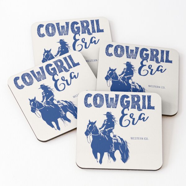 Item preview, COWGIRL Era | Vintage Blue Cowgirl Silhouette and Horse Print designed and sold by tarzbol.