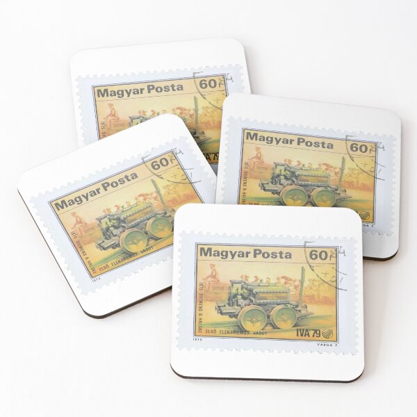 Item preview, Magyar Hungary Tractor Vintage Postage Stamp designed and sold by red-amber65.