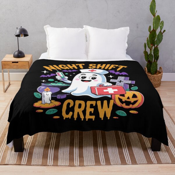 Item preview, Nurse Night Shift Crew Health Worker Halloween Ghost Nurse designed and sold by DetroitMug.
