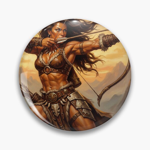Artikelvorschau, Illustration einer Barbarin in Kampfpose im Fantasy-Stil entworfen und verkauft von Vintage Designs +.
