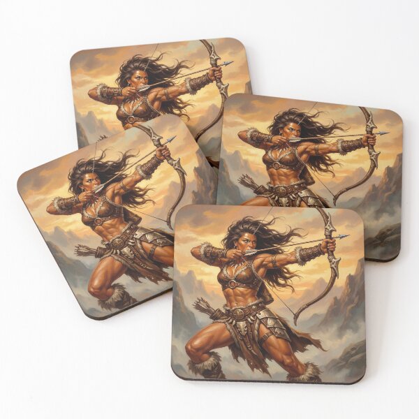 Item preview, Ilustración de mujer bárbara en pose de lucha en estilo de arte fantástico designed and sold by Vintage Designs +.