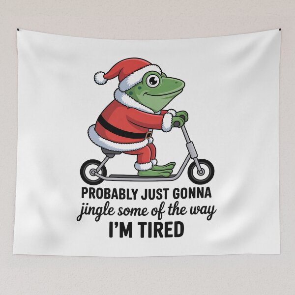 Aperçu de l'œuvre Le Père Noël Grenouille va juste faire tinter un peu le chemin où je suis fatigué créée et vendue par DianaStantzo.