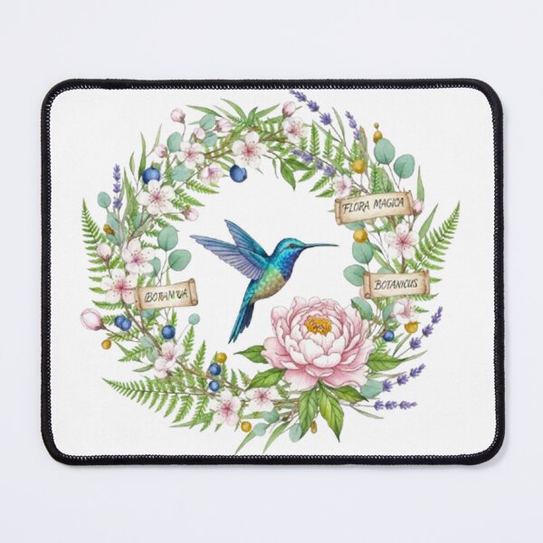 Item preview, Nature's Embrace | Hummingbird Floral Wreath Watercolor  designed and sold by MT-Hub | Art for Every Soul.