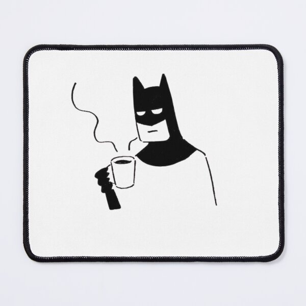 Item preview, Tired Superhero Coffee Doodle Funny Bat Minimalist Illustration WFH Aesthetic Sarcastic Mornings Sticker designed and sold by HimBoo.