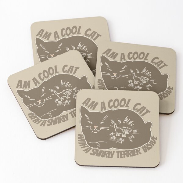 Item preview, Cat terrier Soul, hand painted painting with text designed and sold by AK-Hevonen.