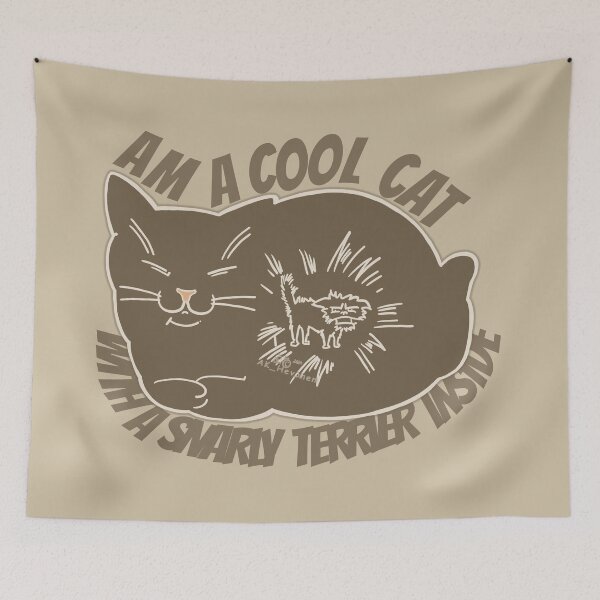 Item preview, Cat terrier Soul, hand painted painting with text designed and sold by AK-Hevonen.