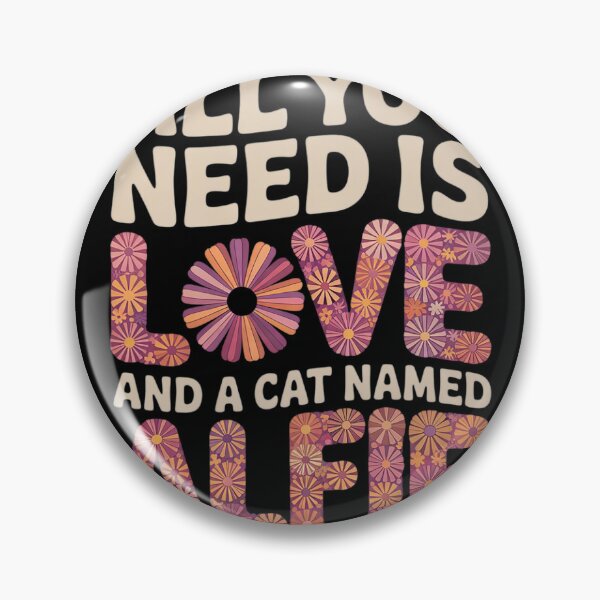 Item preview, All you need is love and a cat named Alfie Vintage Floral  designed and sold by MyzoToyota.