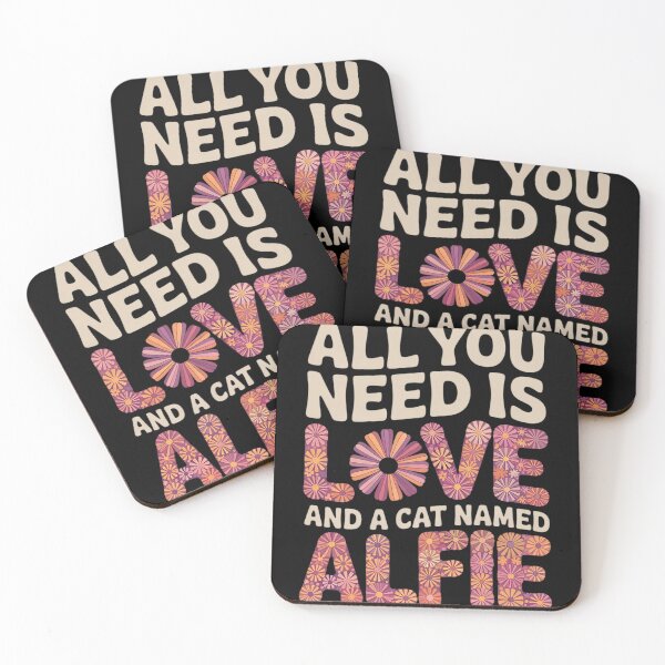 Item preview, All you need is love and a cat named Alfie Vintage Floral  designed and sold by MyzoToyota.