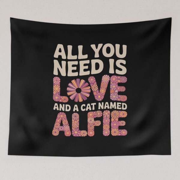 Item preview, All you need is love and a cat named Alfie Vintage Floral  designed and sold by MyzoToyota.