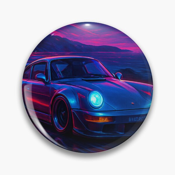 Artikelvorschau, Retro-Futuristischer Sportwagen bei Nacht entworfen und verkauft von RevLinesDesign.
