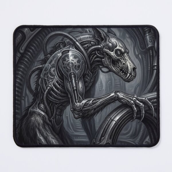 Item preview, Scifi Biomechanical portrait of a werewolf cool pinup art designed and sold by Vintage Designs +.