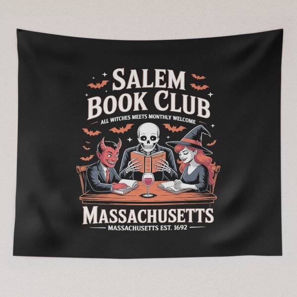 Item preview, Salem Book Club Black Cat Bookish Spooky Halloween designed and sold by TAYLOROUSDALE.