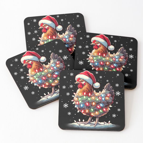 Item preview, Funny Chicken Hen Wearing Santa Hat Christmas Lights Ugly Sweater Style designed and sold by MassonCalepon.