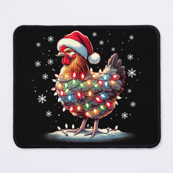 Item preview, Funny Chicken Hen Wearing Santa Hat Christmas Lights Ugly Sweater Style designed and sold by MassonCalepon.
