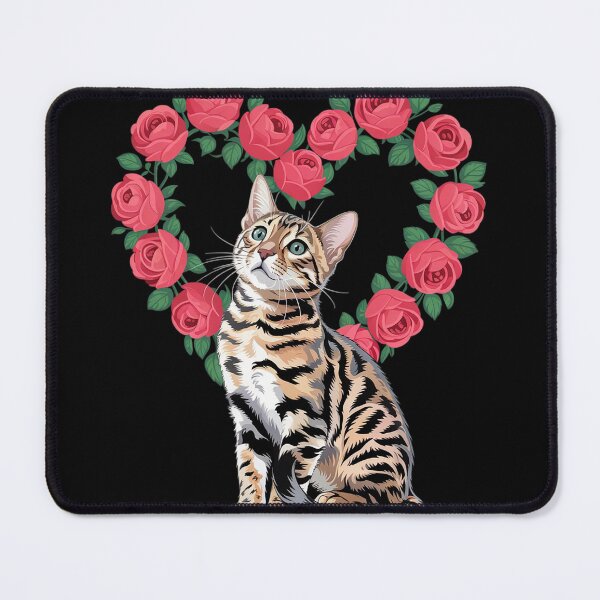 Item preview, Bengal Cat Valentines Day Floral Heart for Cat Lovers designed and sold by MyzoToyota.