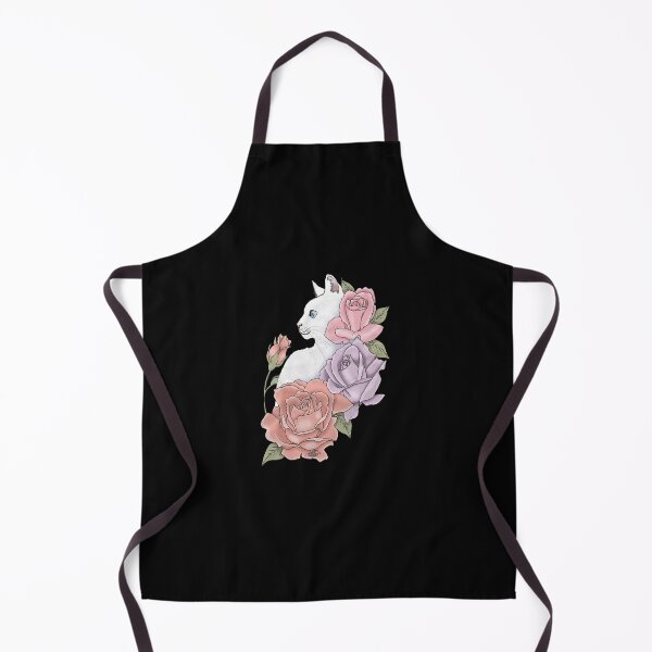 Item preview, White cat and Roses designed and sold by IhanVaanMaArt.
